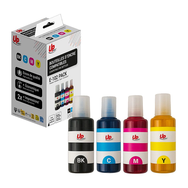 Cartouche Compatible Upprint Epson Ecotank 102 - Pack De 4 - Magenta, Cyan, Noir, Jaune Bon état -  reconditionné disponible sur Electro Depot